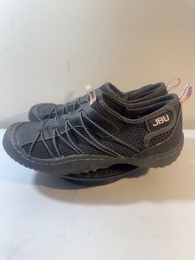 JBU Women’s Soul Vegan Water Ready Charcoal Sneakers with Pink Accents - Size 7M